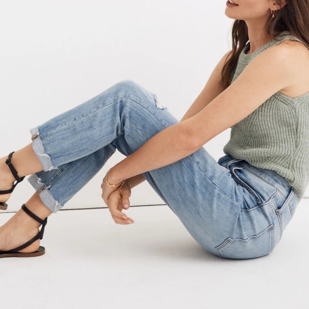 MADEWELL THE HIGH RISE SLIM BOY JEAN IN ELKHART WASH 25 - Picture 4 of 10